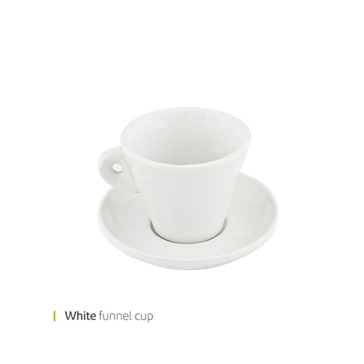 تصویر از فنجان و نعلبکی لاته فانل سفید 300 سی سی وایت پلیت کد 59XLW شش عددی